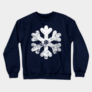 White Distressed Snowflake Crewneck Sweatshirt